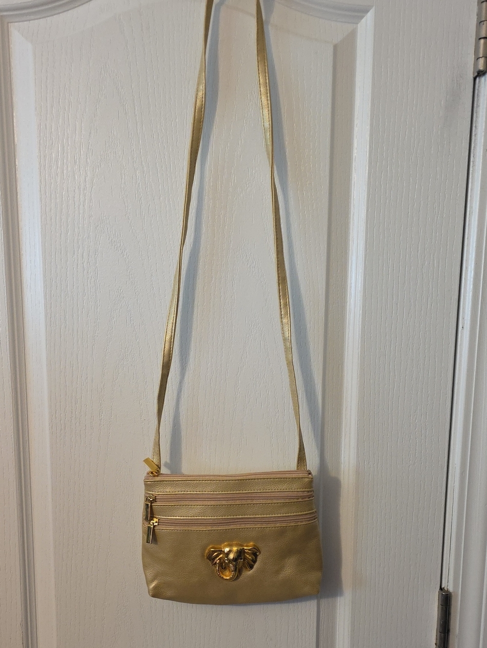 Tango Gold Crossbody Women's Shoulder Bag with Decorative Accent